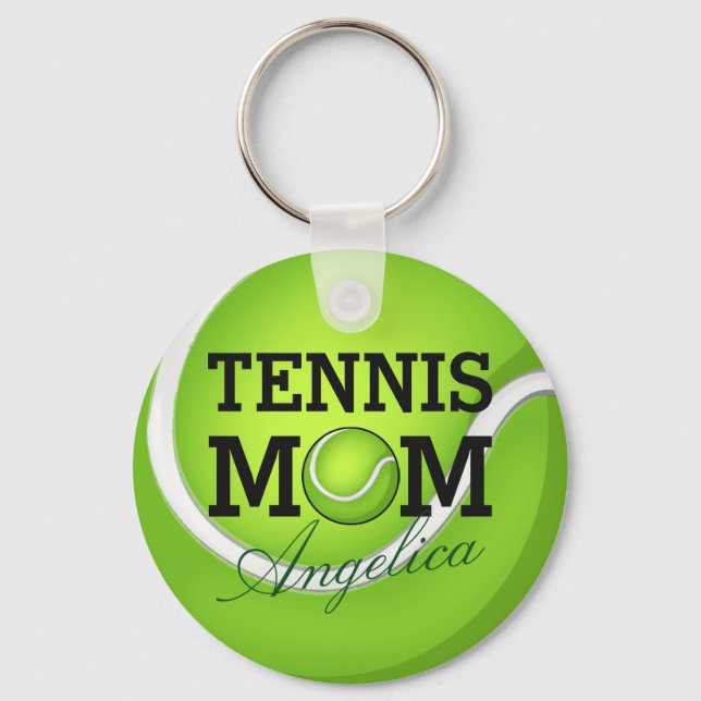 Tennis Mamma Personlig Namn Nyckelring (Framsida)