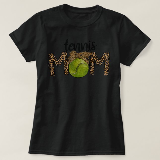 Tennis Mamma tennis Leopard Headband Sport Mamma T Shirt (Design framsida)