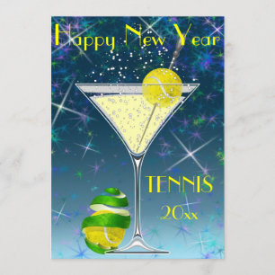 Tennis Martini New Year party Inbjudningar