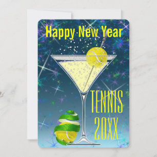 Tennis Martini Nya årets party Inbjudningar