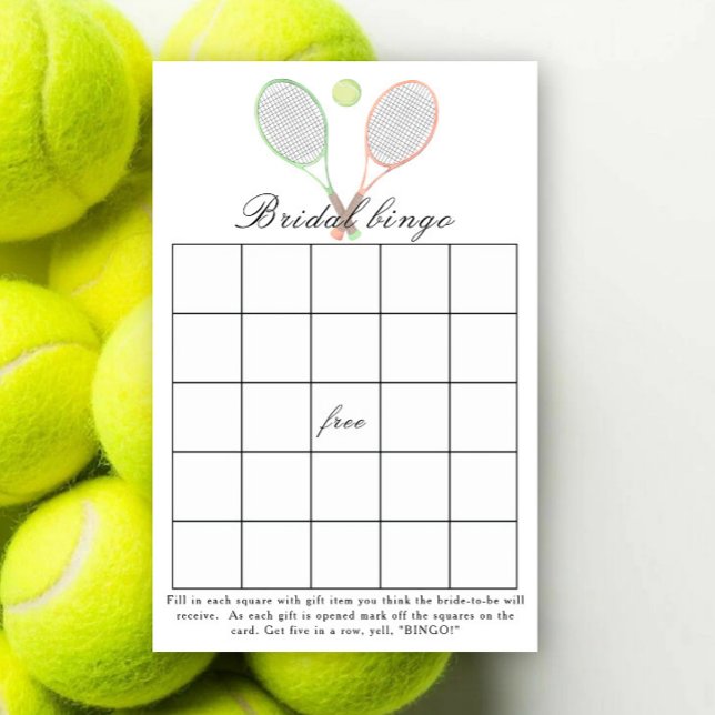 Tennis Match Bröllopsdusch Bingo spel (Skapare uppladdad)