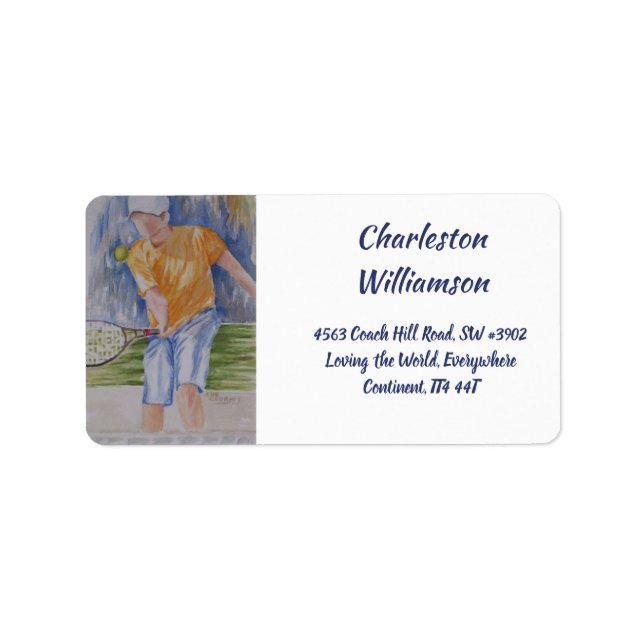 Tennis Match Personal Adress Adressetikett (Framsidan)