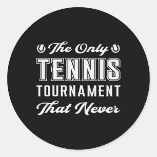 Tennis Match Racket Sports Player Court Funny Gift Runt Klistermärke