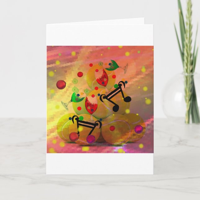 Tennis med musik noter i jul helgkort (Framsida)