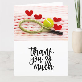 Tennis med racket och bollar tack kort