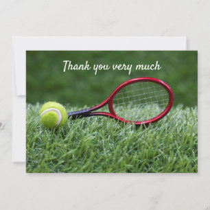 Tennis med racket tack så mycket kort