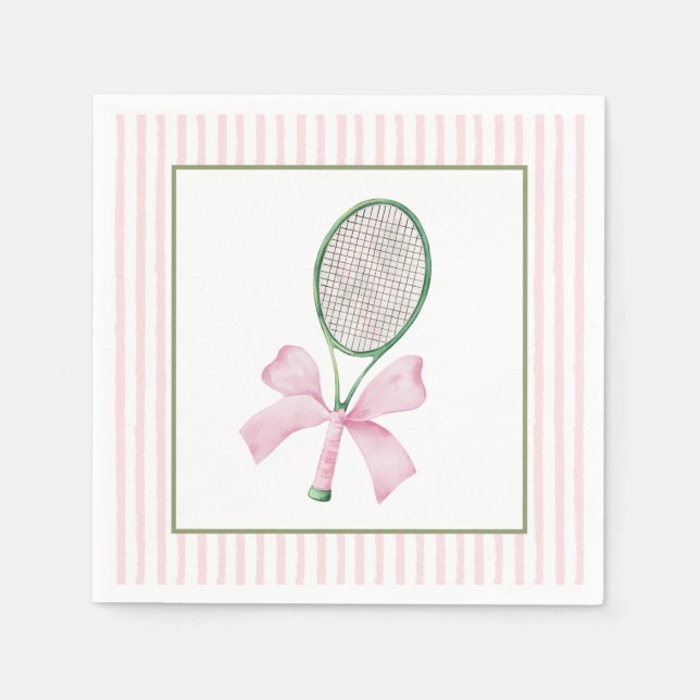 Tennis med rosa rand  pappersservett (Framsidan)