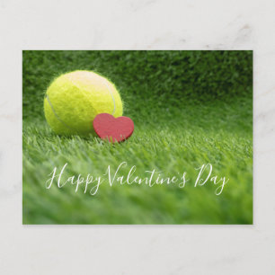 Tennis med rött hjärta för Valentindagen Vykort