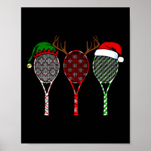 Tennis Merry Chistmas 3 Tennis Racket jul Poster