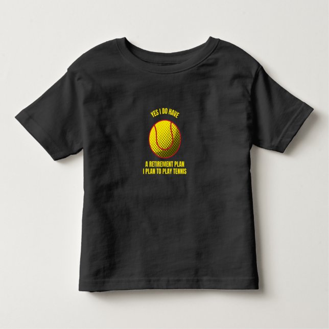 Tennis min pension-plan roliga boll-sporter t shirt (Framsida)