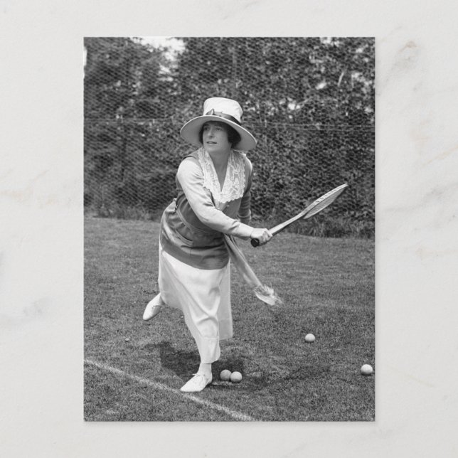 Tennis Mode på 1900-talet i tidigt Vykort (Framsida)