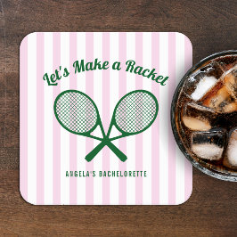 Tennis Möhippa Gör en Racklet Randig Underlägg Papper Kvadrat