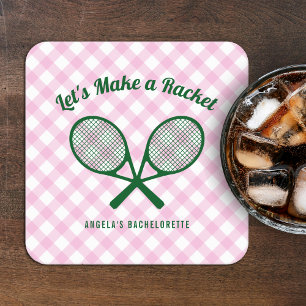 Tennis Möhippa Gör en Raka Randig Underlägg Papper Kvadrat
