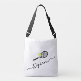 Tennis Monogram Black White Womens Sports Axelväska
