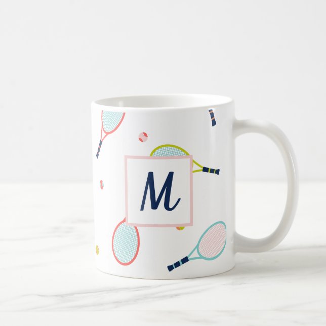 Tennis Monogrammed Sports Personlig Kaffemugg (Höger)