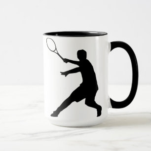 Tennis mugg med siluett av en spelare