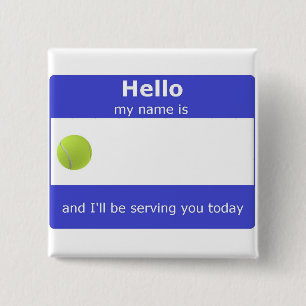 Tennis Namn bricka Button Knapp