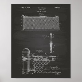 Tennis Net 1934 Patent Art Chalkboard Poster
