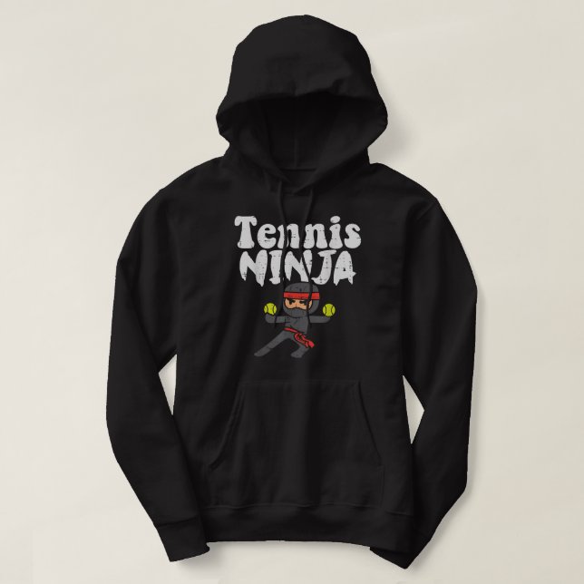 Tennis Ninja Funny Sports Player Coach Manar Women Hoodie (Design framsida)