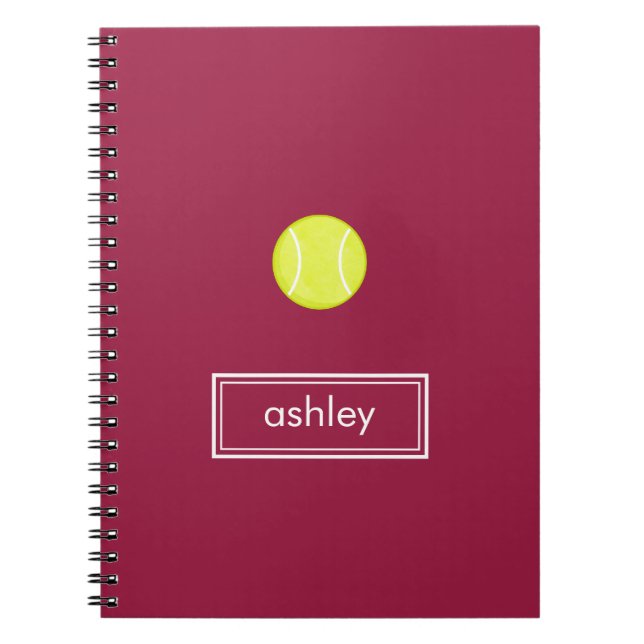 Tennis Notebook (Burgundy) Anteckningsbok Med Spiral (Framsidan)