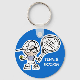 Tennis-nyckelkedja med söt tecknad och anpassning nyckelring