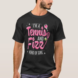 Tennis och Fizz Champagne Glass Racket Tennis Boll T Shirt