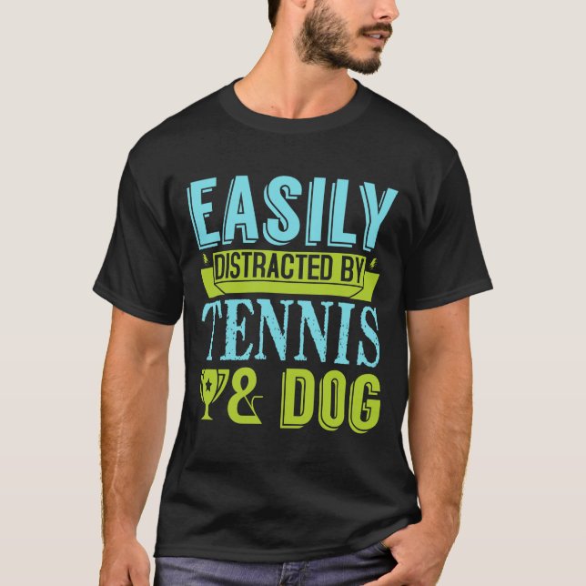 Tennis och hund, citattskjorta t shirt (Framsida)