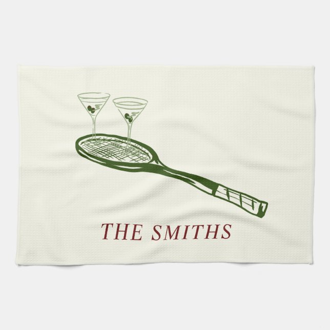 Tennis och Martini Kökshandduk (Horisontell)