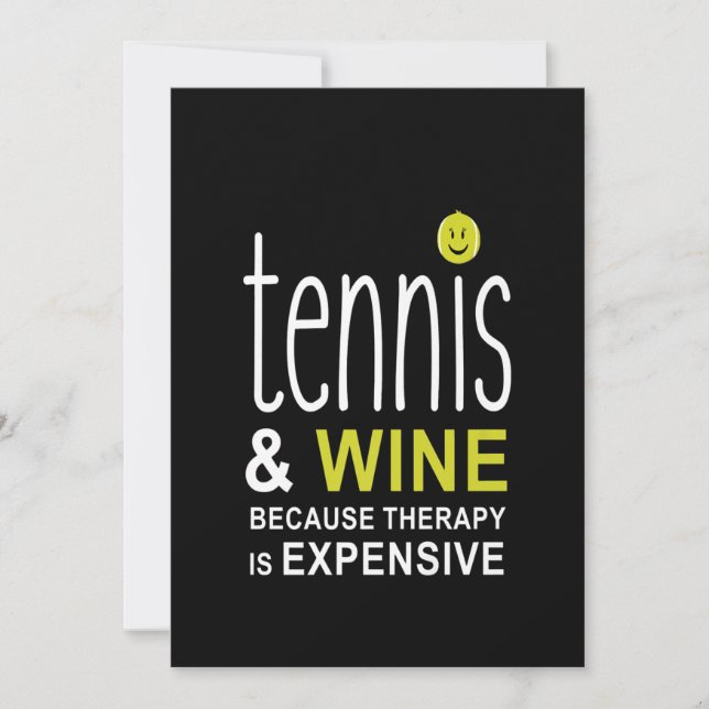 Tennis och Vin Premium Spara Datumet (Framsida)
