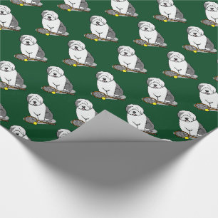 Tennis Old English Sheepdog (Grått 1) Hund Cute Presentpapper