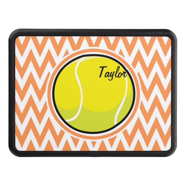 Tennis; Orange och vit Chevron Dragkroksskydd (Framsidan)