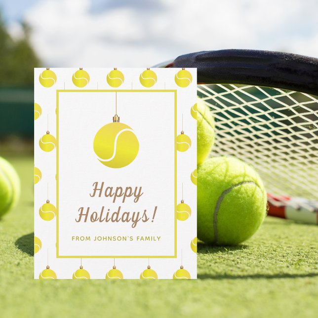 Tennis Ornament jul Theme Holiday Greetings Julkort (Skapare uppladdad)