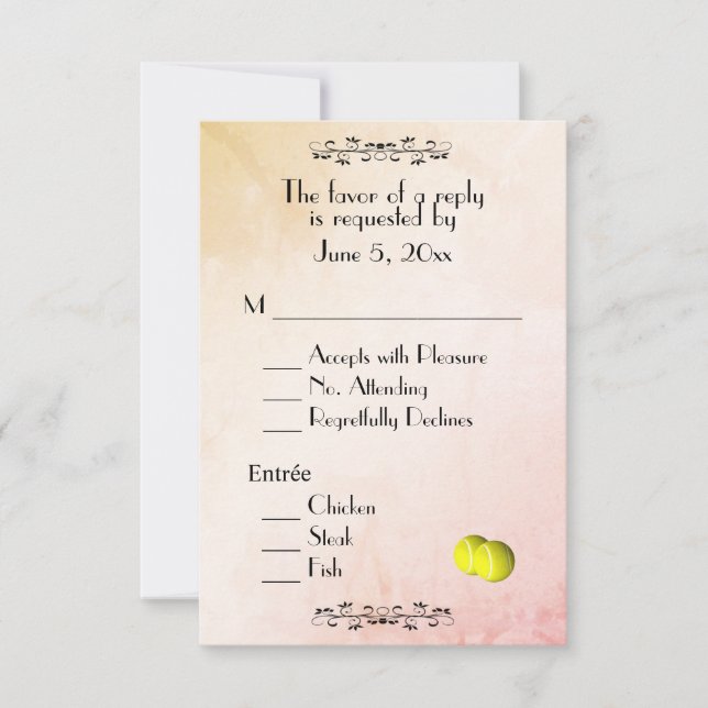 Tennis OSA med Menu Choice Kort (Framsida)