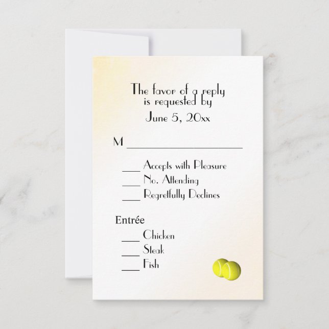 Tennis OSA med Menu Choice Kort (Framsida)