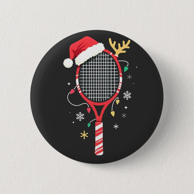 Tennis Paddle med Santa Hat och jul Ljus Knapp (Framsida)