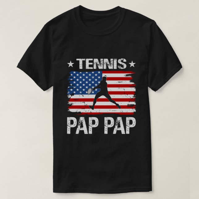 Tennis PAP PAP USA flagga Fars dag T Shirt (Design framsida)