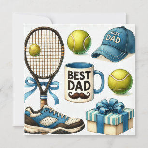 Tennis Pappa Fars Dag med racket och boll Julkort