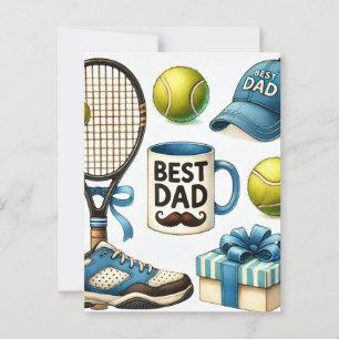 Tennis Pappa Fars dag med Racket och Boll Vykort