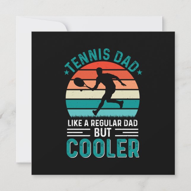 Tennis Pappa Retro Solnedgång Inbjudningar (Framsida)