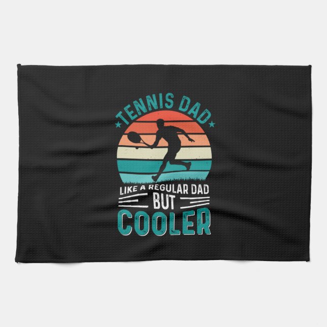Tennis Pappa Retro Solnedgång Kökshandduk (Horisontell)