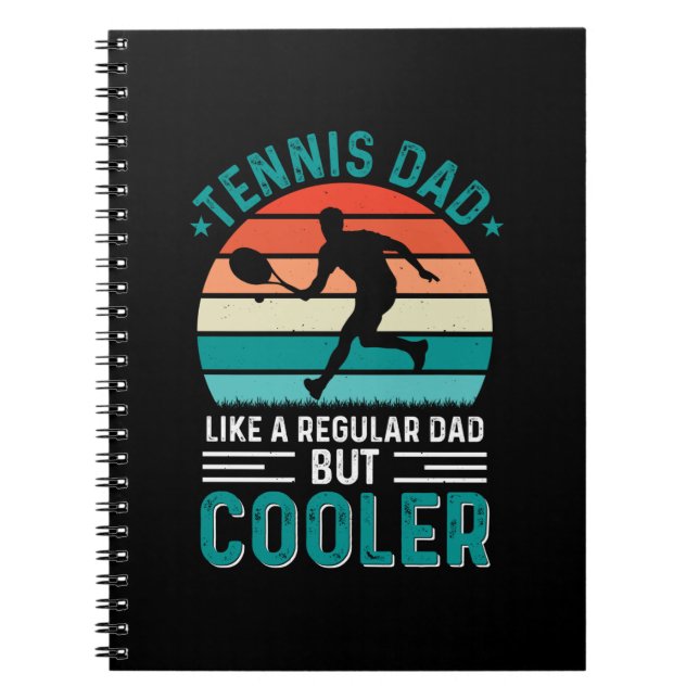 Tennis Pappa Retro Sunset Anteckningsbok (Framsidan)