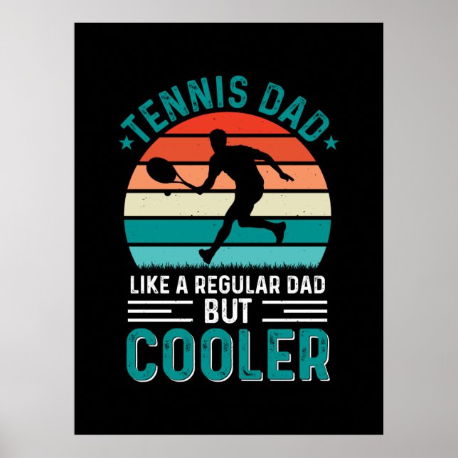 Tennis Pappa Retro Sunset Poster (Framsidan)