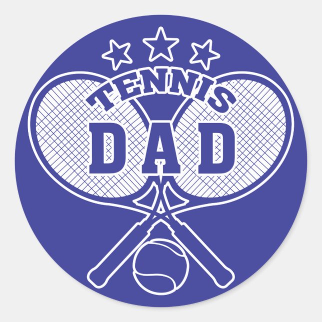 Tennis Pappa Runt Klistermärke (Framsida)