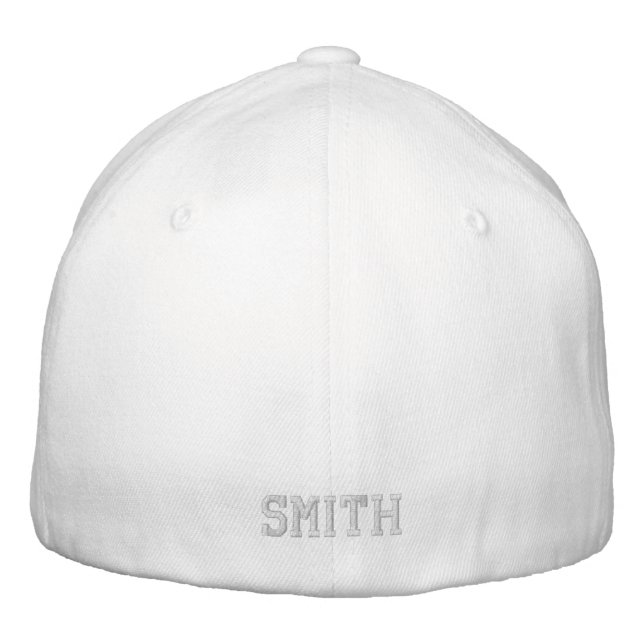 Tennis Pappa White Anpassningsbar Embroized Hat Broderad Keps (Baksida)