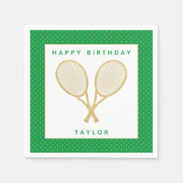 Tennis Party Chic Guld och Grönt Anpassningsbar Pappersservett