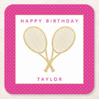 Tennis Party Chic Guld och Rosa Anpassningsbar