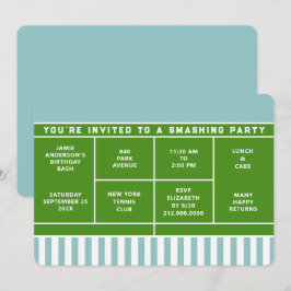 Tennis Party-inbjudan Inbjudningar