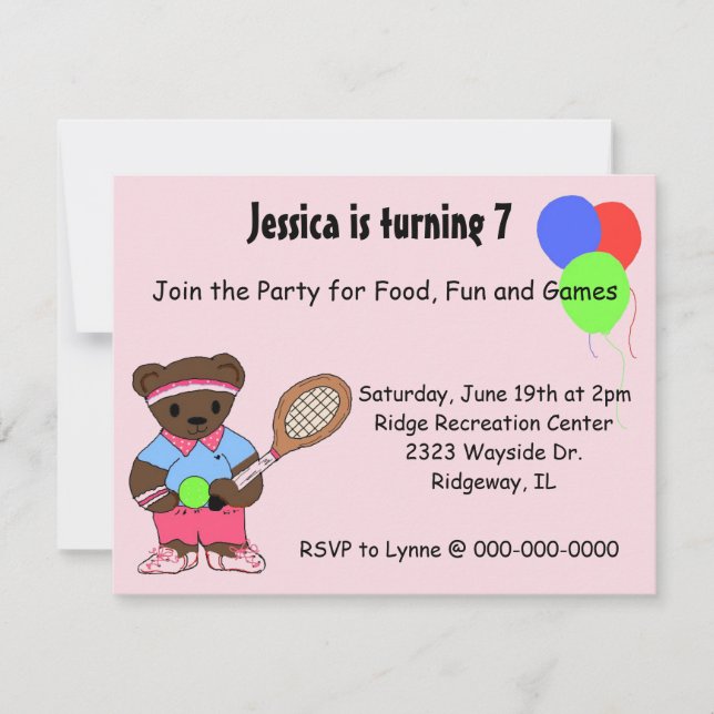 Tennis Party-inbjudan Inbjudningar (Framsida)