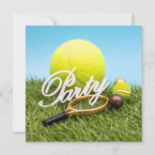 Tennis Party-racket och tennis boll Kort