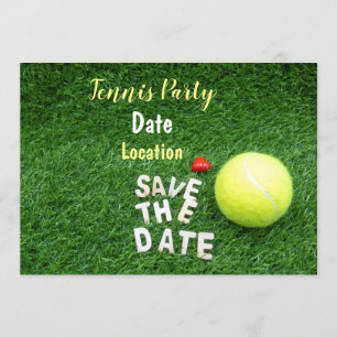Tennis Party sparar datum med tennis boll Inbjudningar